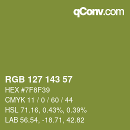 Código de color: RGB 127 143 57 | qconv.com