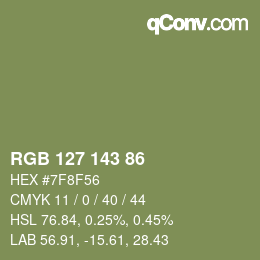 Farbcode: RGB 127 143 86 | qconv.com
