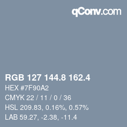 カラーコード: RGB 127 144.8 162.4 | qconv.com