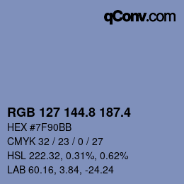 カラーコード: RGB 127 144.8 187.4 | qconv.com