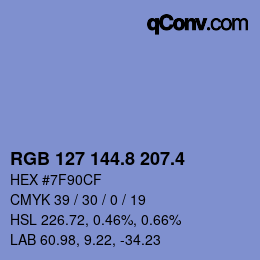 カラーコード: RGB 127 144.8 207.4 | qconv.com
