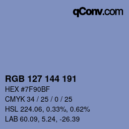 Color code: RGB 127 144 191 | qconv.com