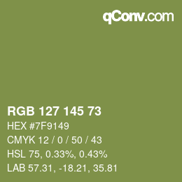 カラーコード: RGB 127 145 73 | qconv.com