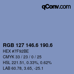 カラーコード: RGB 127 146.6 190.6 | qconv.com