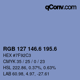 カラーコード: RGB 127 146.6 195.6 | qconv.com
