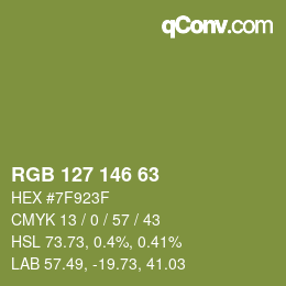 Código de color: RGB 127 146 63 | qconv.com