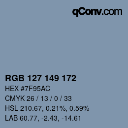 Color code: RGB 127 149 172 | qconv.com