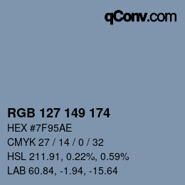 颜色代码: RGB 127 149 174 | qconv.com