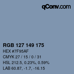 Color code: RGB 127 149 175 | qconv.com