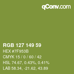 カラーコード: RGB 127 149 59 | qconv.com