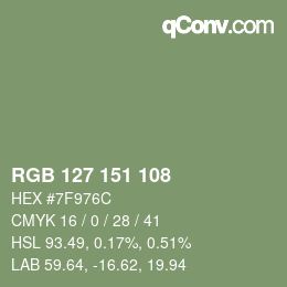 カラーコード: RGB 127 151 108 | qconv.com