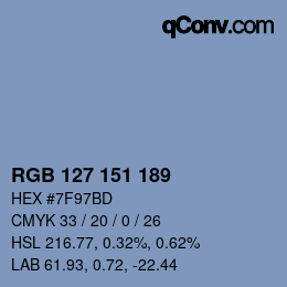 颜色代码: RGB 127 151 189 | qconv.com