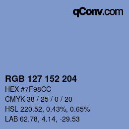 Color code: RGB 127 152 204 | qconv.com