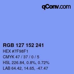 Color code: RGB 127 152 241 | qconv.com