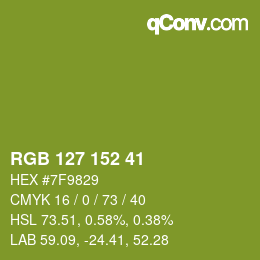 カラーコード: RGB 127 152 41 | qconv.com