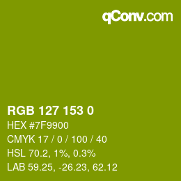 カラーコード: RGB 127 153 0 | qconv.com