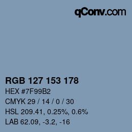 Color code: RGB 127 153 178 | qconv.com