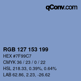 Color code: RGB 127 153 199 | qconv.com