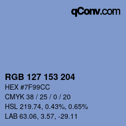 Color code: RGB 127 153 204 | qconv.com