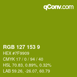 カラーコード: RGB 127 153 9 | qconv.com