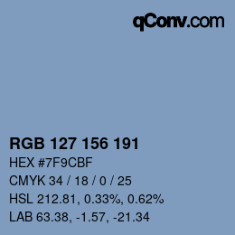 Color code: RGB 127 156 191 | qconv.com