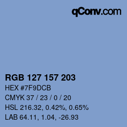 颜色代码: RGB 127 157 203 | qconv.com