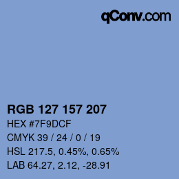 Code couleur: RGB 127 157 207 | qconv.com - big