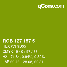 Color code: RGB 127 157 5 | qconv.com