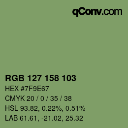カラーコード: RGB 127 158 103 | qconv.com