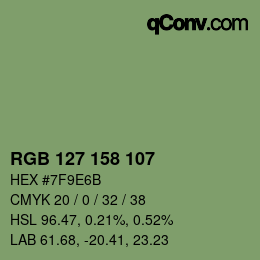 Farbcode: RGB 127 158 107 | qconv.com