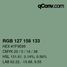 カラーコード: RGB 127 158 133 | qconv.com