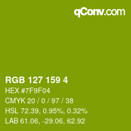 Color code: RGB 127 159 4 | qconv.com