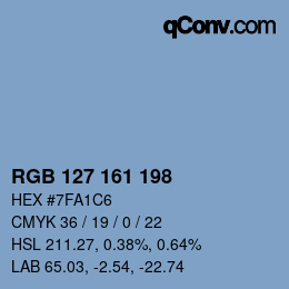 Color code: RGB 127 161 198 | qconv.com