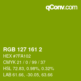 Color code: RGB 127 161 2 | qconv.com