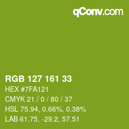 Color code: RGB 127 161 33 | qconv.com