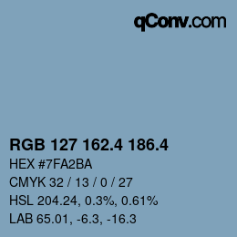 カラーコード: RGB 127 162.4 186.4 | qconv.com