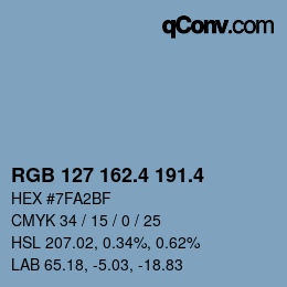 カラーコード: RGB 127 162.4 191.4 | qconv.com
