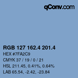 カラーコード: RGB 127 162.4 201.4 | qconv.com