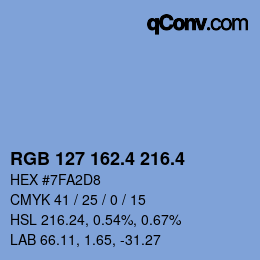 カラーコード: RGB 127 162.4 216.4 | qconv.com