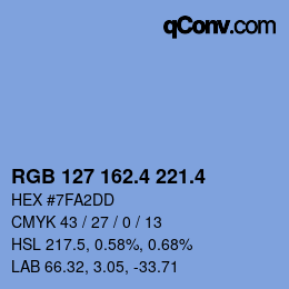 カラーコード: RGB 127 162.4 221.4 | qconv.com