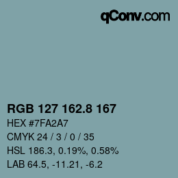 Color code: RGB 127 162.8 167 | qconv.com