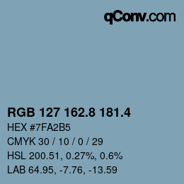 カラーコード: RGB 127 162.8 181.4 | qconv.com