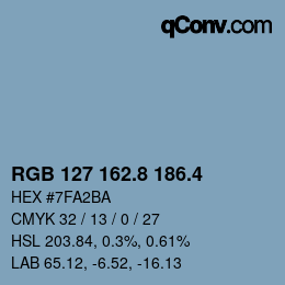 カラーコード: RGB 127 162.8 186.4 | qconv.com