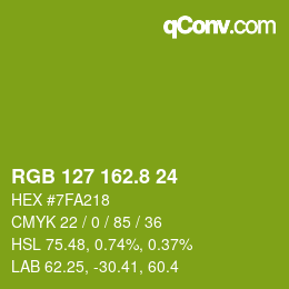 カラーコード: RGB 127 162.8 24 | qconv.com