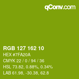 Color code: RGB 127 162 10 | qconv.com