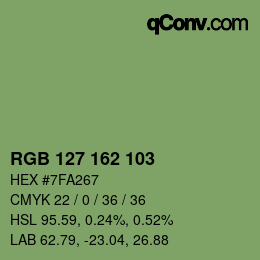 カラーコード: RGB 127 162 103 | qconv.com