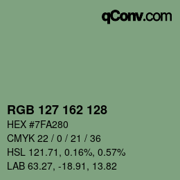 Color code: RGB 127 162 128 | qconv.com