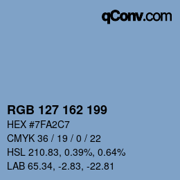 カラーコード: RGB 127 162 199 | qconv.com