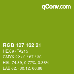 Color code: RGB 127 162 21 | qconv.com