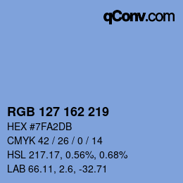 Color code: RGB 127 162 219 | qconv.com